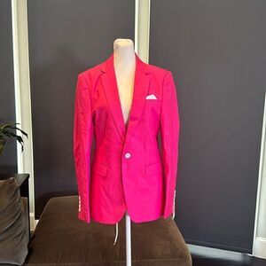 Men’s Pink 2 Piece Suit One Button Slim Fit Size 32 Jacket 29 Pants NWOT
